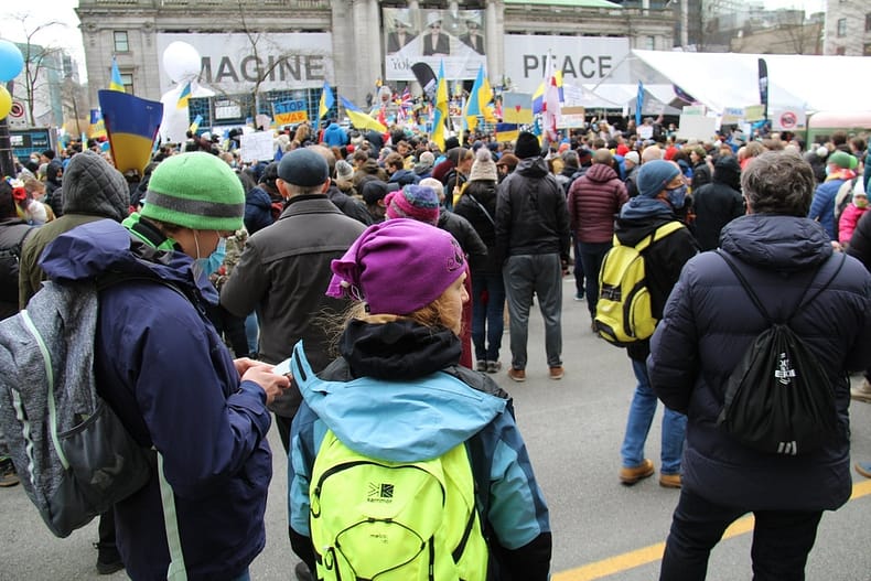 protesters on the street